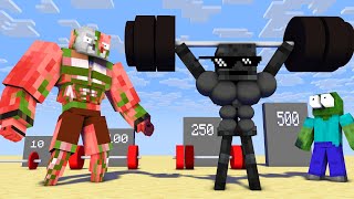 WHO IS THE STRONGEST amp FITNESS Challenge in Minecraft [upl. by Ainod]