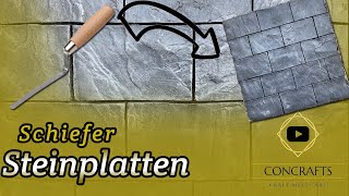 Schiefer Natursteinplatten Schieferfliesen selber machen  Schiefer Wandverkleidung aus Beton [upl. by Faubion399]