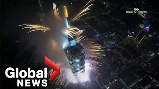 New Years 2020 Taiwan’s iconic skyscraper Taipei 101 hosts spectacular fireworks display [upl. by Arriec153]