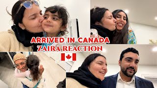 GRANDDAUGHTER ZAIRA REACTION 🥰  ARRIVED IN CANADA 🇨🇦 [upl. by Also931]