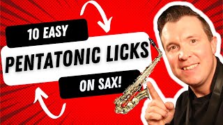 10 Easy Pentatonic Licks On Saxophone With Backing Tracks [upl. by Nnylorac867]