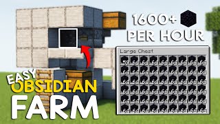 BEST Minecraft 121 Automatic Obsidian Farm Tutorial in Minecraft BedrockJava  1600 Per Hour [upl. by Jsandye]