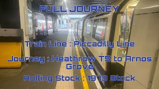 Piccadilly Line from Heathrow T5 to Arnos Grove  Full Journey [upl. by Mendie]