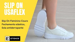 Tênis Feminino Usaflex Slipon Casual Couro Am01002 Branco [upl. by Yaj905]