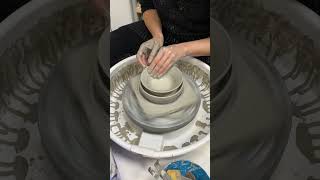 Throwing a hollow rimmed bowl on the pottery wheel  real time [upl. by Docilu]