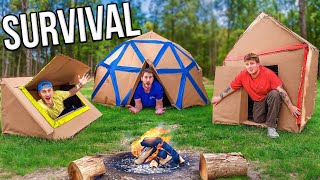 We Built Cardboard Survival Shelters [upl. by Prowel]