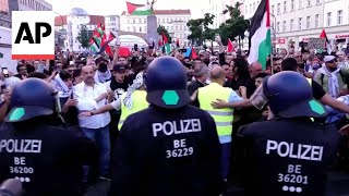 ProPalestinian protesters clash with police in Berlin [upl. by Kato20]