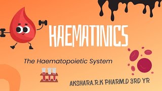 HAEMATINICS 🩸Pharmacology Pharmd📚 [upl. by Nosnehpets]