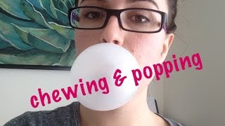 ASMR chewing gum blowing bubbles popping and mouth sounds no whispers [upl. by Manella]