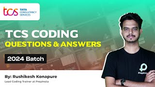 TCS Coding Questions and Answers for 2024 Batch  TCS NQT Preparation [upl. by Purdy65]