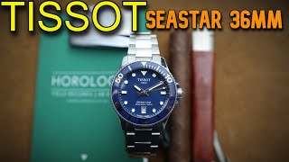 New TISSOT Seastar 1000 36mm Hands On 300m Dive Watch for Smaller Wrists T1202101104100 Unboxing [upl. by Stepha]