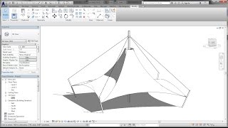 BIM  Revit Adaptive Component 04A Modeling Tensile Fabric Structure l Canopy [upl. by Arbmahs]