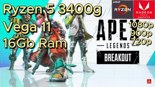 Ryzen 5 3400G  Apex Legends  16gb Ram Dual Channel [upl. by Bagger837]