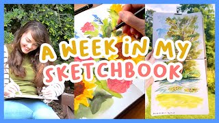 Lots of sketchbook painting Watercolor amp mixed media art 🎨 [upl. by Antonina447]