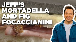 Jeff Mauros Mortadella and Fig Focaccianini  Sandwich King  Food Network [upl. by Giana330]