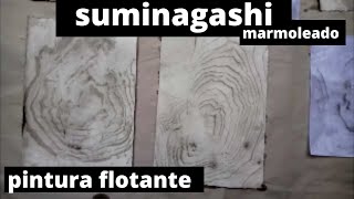 suminagashi con pintura acrílica  pintura flotante  marmoledo [upl. by Asilej]