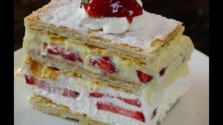 Strawberry Napoleon Millefeuille [upl. by Drarig]