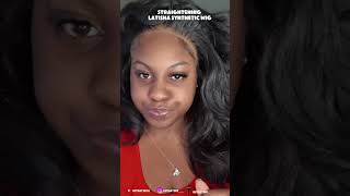 Straightening A Synthetic Wig Ft Sensationnel what Lace  Latisha [upl. by Nylrem]