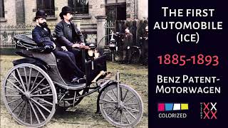 The first automobile 1885  1893 Benz PatentMotorwagen Colorized [upl. by Atel]