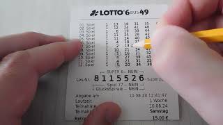 Lotto 6 aus 49 auswerten  Haben wir mit dem Lottoschein was getroffen [upl. by Dunn]