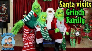 Santa visits Grinch family pretend play  Deion’s Playtime Skits [upl. by Ainerol]