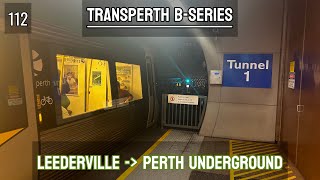 Joondalup line  Transperth BSeries 112  Leederville  Perth Underground [upl. by Beitch]