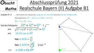 Abschlussprüfung Mathe 2021 Realschule Bayern Gruppe 23  Aufgabe B1 vorgerechnet  ObachtMathe [upl. by Arretahs]