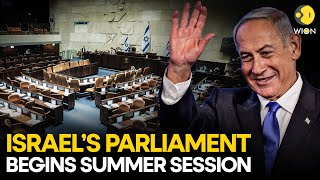 LIVE Netanyahu expected to appear in the Knesset as the parliament begins summer session  WION [upl. by Merari952]