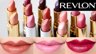 Revlon Super Lustrous Lipstick 14 Colors Swatches on lips [upl. by Yekciv]