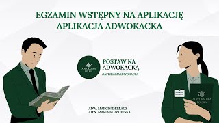 POSTAW NA ADWOKACKĄ  spotkanie dla kandydatów na aplikację adwokacką 2024 r [upl. by Flemings]