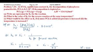 At 473 K equilibrium constant Kc​ for decomposition of phosphorus pentachloride PCl5​ is 83×103 [upl. by Bobbie]