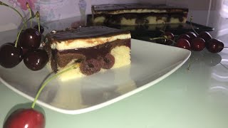 Donauwelle Rezeptmit leckerem Kirschpudding Schicht [upl. by Enamrahs]