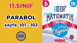 Parabol  Kazanım Ödev Testi 01  2023 11SINIF ODF  Orijinal Matematik [upl. by Koralie484]