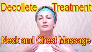 Decollete Treatment Such As Neck and Chest Massage Yourself Video  Facial SkinCare at Home [upl. by Ecnar]