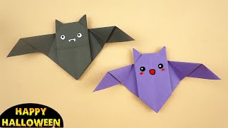 Fledermäuse basteln halloween Fledermaus falten Halloween deko selber basteln  Origami fledermaus [upl. by Town]