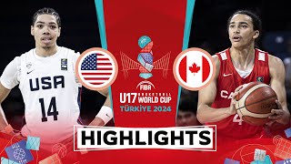 QuarterFinals USA 🇺🇸 vs Canada 🇨🇦  Highlights  FIBA U17 Basketball World Cup 2024 [upl. by Nils]