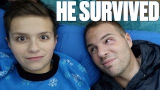 48 HOUR CHALLENGE IN BED  MISSING SCHOOL SICK FOR THREE DAYS  HE SURVIVED [upl. by Suoicerpal135]