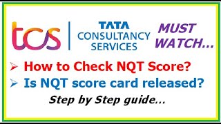 How to check your TCS NQT score card Is score card released Must Watch [upl. by Annyl]