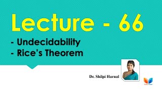 Undecidability  Rice’s Theorem  Undecidability Problem  Lecture66 [upl. by Aivilo]