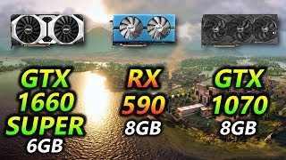 GTX 1660 SUPER vs RX 590 vs GTX 1070  PC Gaming Benchmark 1080p 1440p [upl. by Sucrad]