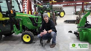 How to Install a 54Inch Snow Blower on a John Deere 1025R [upl. by Kendy]