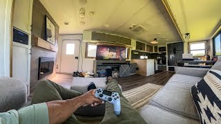 Modern Farmhouse Trailer Tiny Home Tour By Experienced Stealth Van Builder  Dualex [upl. by Tamas]