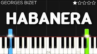 Georges Bizet  Habanera  Carmen  EASY Piano Tutorial [upl. by Nodnart]