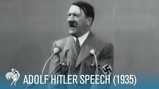 Adolf Hitler Speech at Krupp Factory in Germany 1935  British Pathé [upl. by Aihsein]