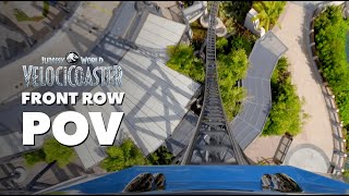 Front Row POV Jurassic World VelociCoaster  Islands of Adventure [upl. by Donnenfeld]