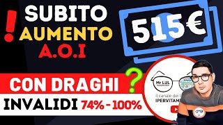 AUMENTO 515€ ASSEGNO ORDINARIO INVALIDITÀ  AUMENTO 2021 PENSIONI INVALIDI PARZIALI CON DRAGHI [upl. by Yhtrod]