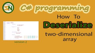 StepbyStep how to Deserialize JSON Two Dimensional Array using C Newtonsoft Top video [upl. by Ylrebmi]