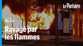 Paris  un bus électrique de la RATP prend feu dans le XIIIe arrondissement [upl. by Holladay]