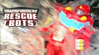 Transformers Rescue Bots quotWaterfall Disasterquot  Transformers Rescue Bot Toys High Tide Rescue Rig [upl. by Bohun]