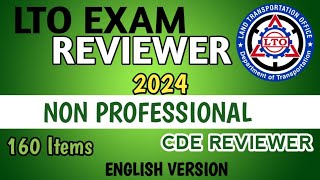 2024 LTO EXAM REVIEWER NONPROFESSIONAL DRIVERS LICENSE ENGLISH VERSION 100 PASSED [upl. by Lydnek]